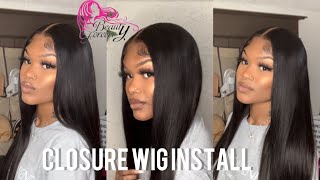 Under $200! Easy Install Lace Closure Straight Wig Ft Beauty Forever Hair