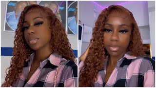 Beautiful Auburn Brown Colored Wig Install Ft: Unice Hair