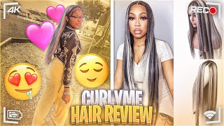 Curlyme Hair Review Grey Highlighted Wig