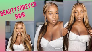 Start To Finish Wig Install | Ft Beauty Forever Hair - Honey Blonde Ombre Color Highlight Wig