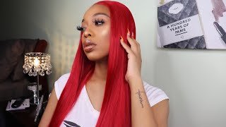 Affordable Red Synthetic Colored Wig| Ft Hairspells