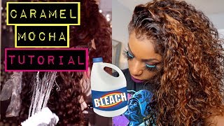 Balayage Peek-A-Boo Highlights On Curly Hair Caramel Mocha Tutorial! Longqi Brazilian Curly