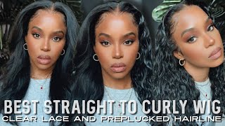 Best Straight To Curly Wig For Beginners | Preplucked 3 In 1 Wet & Wavy  Xrsbeautyhair| Alwaysameera