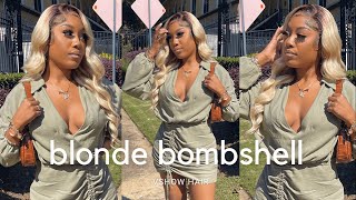 Perfect Ash Blond Color & Dark Roots  | Start To Finish Color & Install On 613 Wig Ft. Vshow Hair