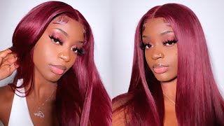 Cherry Red Hd Lace Front Wig Install! Beginner Friendly Ft Unice Hair