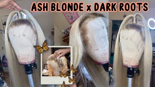 How To Ash Blonde + Dark Roots On 613 Hair Tutorial Ll Beginner Friendly *No Stained Lace*
