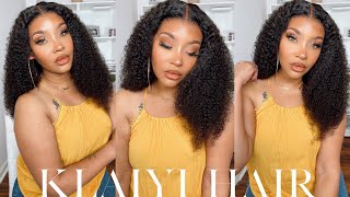 Best Kinky Curly Wig For Beginners!| Preplucked Lace Front Wig Ft. Klaiyi Hair