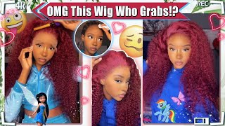 This Wig Looks Bomb!Burgundy 99J Lace Frontal Wig Deep Wave | #Ulahair Review