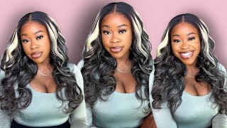 Grey & Black Highlighted 4X4 Lace Closure Wig | Great Quality! | Beginner Friendly | Megalook Hair