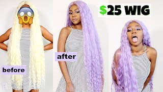 How To Dye Synthetic Hair | Easy Diy Lavender Hair | Water Coloring | Ft Janet Collection