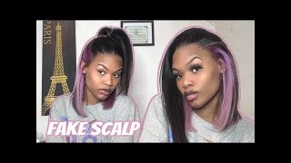 Purple Wig Human Hair &  Half Up Half Down Look |Bleached Knots Lace Wig Hairvivi