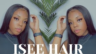 Isee Hair Review || 14 Inch Lace Frontal Bob Wig || Wig Install