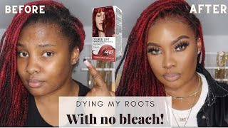 Touching Up My Roots Red On Locs With No Bleach Using Splat Double Lift Permanent Hair Dye