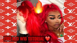 Fire Red Wig Tutorial | Ft. Yhasihair