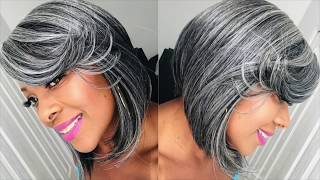 Grey Wig Series Style 1  ||  Janet Collection Synthetic Wig Somi  || Beautiebymark