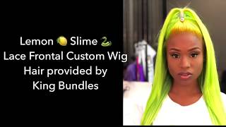 Neon Green Water Color Method Lace Wig