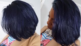 Peruvian Straight Midnight Blue Frontal Bob Wig⎮Ali Klaiyi Hair Review