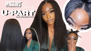 One Of The Best U Part Yaki Straight Wigs  | Its Giving Perm Vibes!! | Ft Wiggins Hair