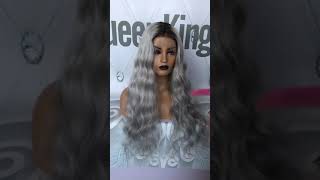 Kk Inspired Wig 1B Grey Wavy Full Lace Wig