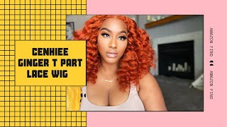 {Amazon Find} Cenhiee Orange Ginger T Part Curly 20 Lace Wig