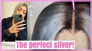 How To Dye Your Hair Silver With Dark Roots! Ft Eullair Hair