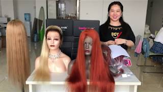 Queenking Hair 4/613 Ginger & Natural/27 Full Lace Wig 150% Density Ft.130% Density