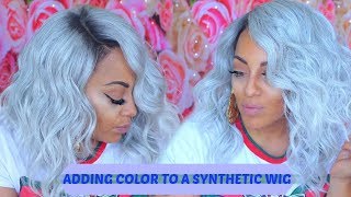 Best & Easiest Way To Add Color To Your Cheap Synthetic Wig|Outre Lace Front Monore  Samsbeauty
