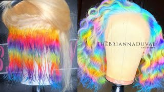 How To: Holographic Wig | Lucky Charms Rainbow Abstract Colored Bob Wig| Must Watch!
