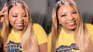 This Color Sis!! | Ombre Brown Honey Wig W/Dark Roots | Ft Kmously Hair | Amazon Wig Review