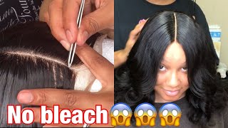 How To Hide Knots On Lace Without Bleaching| Plucking Method | Beginner Friendly