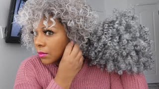 Kinky Curly Gray Amazon Wig || Grey Wig Series || Beautiebymark