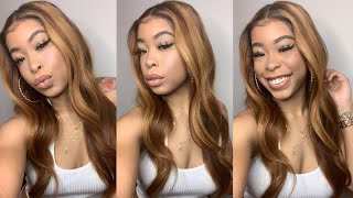 Honey Blonde Chunky Highlights + Glueless Wig Install Ft Yolissa Hair | Forever Essynce