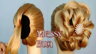 Messy Bun Hairstyle / Easy Hairstyles / Updo Hairstyles / Wedding Hairstyle / Prom Hairstyle