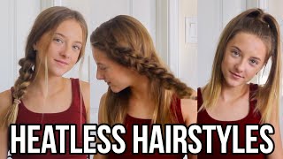 3 Back To School Heatless Hairstyles // Misskatie