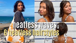 Heatless Waves & Hairstyles For Short Hair | Fall 2021