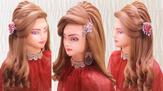 Kashees Bridal Hairstyles L Curly Hairstyles L Wedding Hairstyles For Girls L Engagement Look # 22