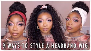 How To Style A Headband Wig - 9 Ways|| Luvme Hair Deepwave Headband Wig 22”