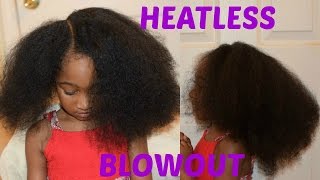 Kids Natural Hairstyles: Heatless Blowout(African Threading)