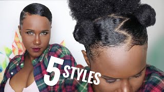 5 Quick Cute Natural Hairstyles On 4A/4B Hair|No Heat