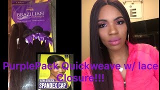 Quick Weave Wig With Lace Closure | Outre Premium Purple Pack - Virgin Sleek Pressed.