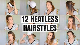 12 Easy Heatless Hairstyles For School! 2 Mins Each! | 2017-2018
