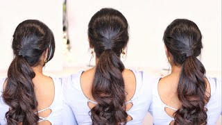 Ponytail Hairstyle | Simple Twisted Ponytail | 2 Minute Easy Hair For College Work | Femirelle