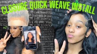 Closure Quickweave Install Using Beauty Suppy Hair | 4*4 Lace Closure