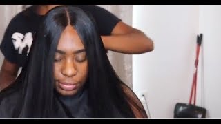 Lace Closure Sew In Tutorial | Elastic Band Method | @Theweavespecialist