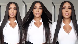 Middle Part Melted Lace Closure Wig Install!! Beginner Friendly | Hermosa Hair