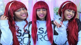 How To Sew In 360 Lace Closure Full Head Weave With Forward Fringe/China Bang