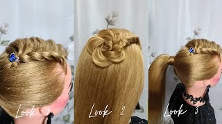 How To Style Long Hair|Simple Hairstyle For Wedding|Easy Wedding Hairstyles|Rose Braids|Lk Hairstyle