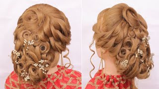 Most Beautiful Hairstyle For Gown L Bridal Juda Hairstyle L Wedding Hairstyles L Hair Accessories