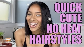 Easy No Heat Hairstyles For Short Blow Out Hair :-) | Lizzy Mathis