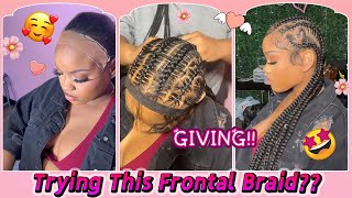Amaizng Result! Invisible Lace Frontal Braid Install | Knotless Braid Tutorial #Elfinhair
